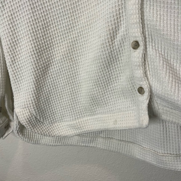 Madewell Cream Button-Front Waffle Shirt Size Small - Picture 6 of 9